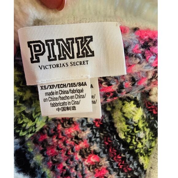 Victoria Secret Pink Sweater V Neck  & Crew Neck Reversable Snowflake, Sz XS - Picture 5 of 7